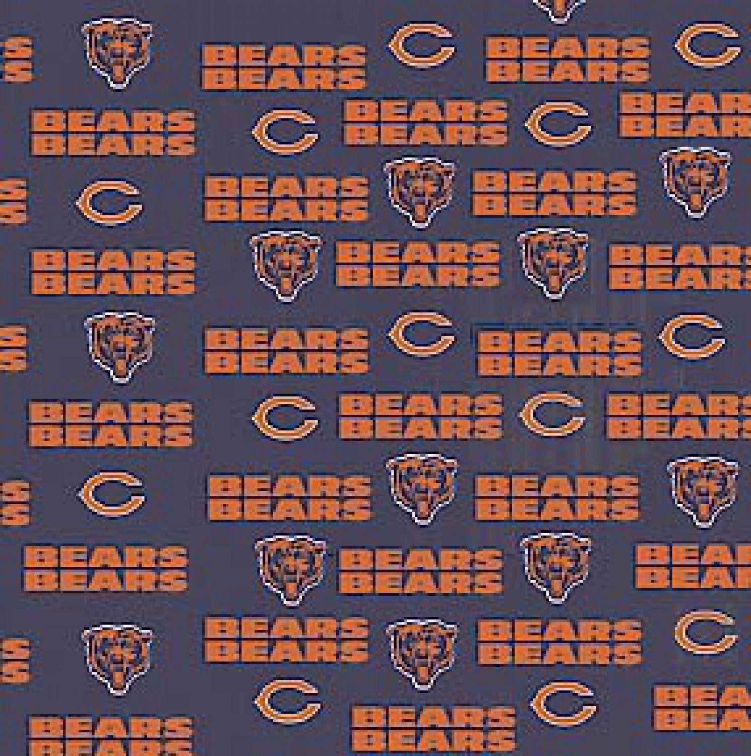 Bears C Logo - Chicago Bears fabric NFL National Football League navy orange