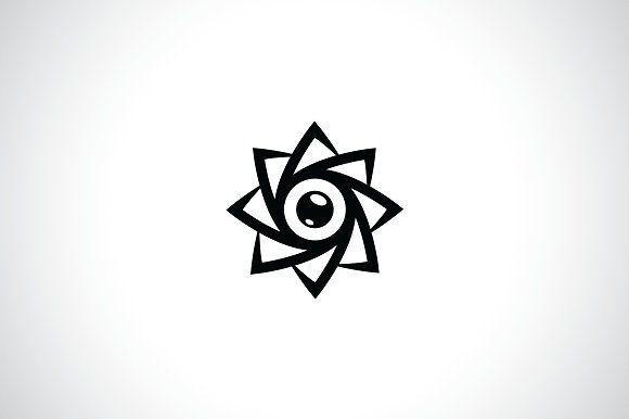 Black Flower Logo - Eye Camera Flower Logo Template ~ Logo Templates ~ Creative Market