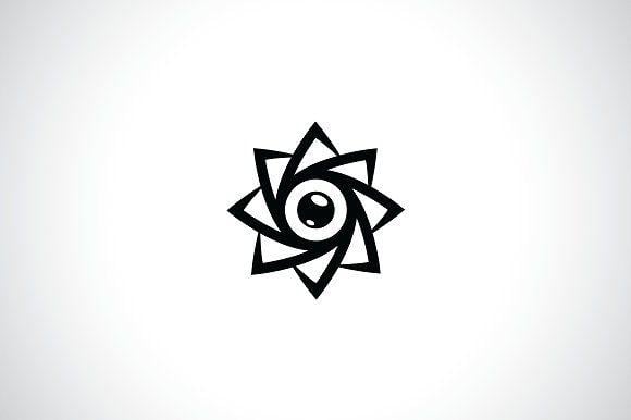 Black Flower Logo - Eye Camera Flower Logo Template ~ Logo Templates ~ Creative Market