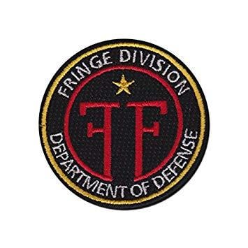 Fringed Red Circle Brand Logo - Fringe Division Black Logo Badge Embroidered Patch 3.5 Sew On Or