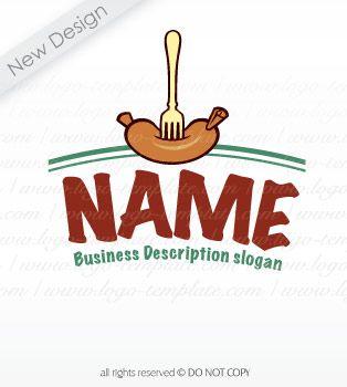 Food Shaped Logo - hot dogs shaped logo. Logo Template made logo design