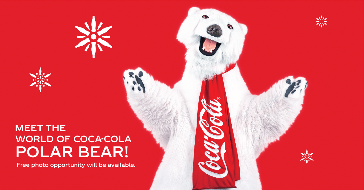 Coca-Cola Polar Bear Logo - World of Coca-Cola Polar Bear Visits Xtreme Action Park | Fort ...