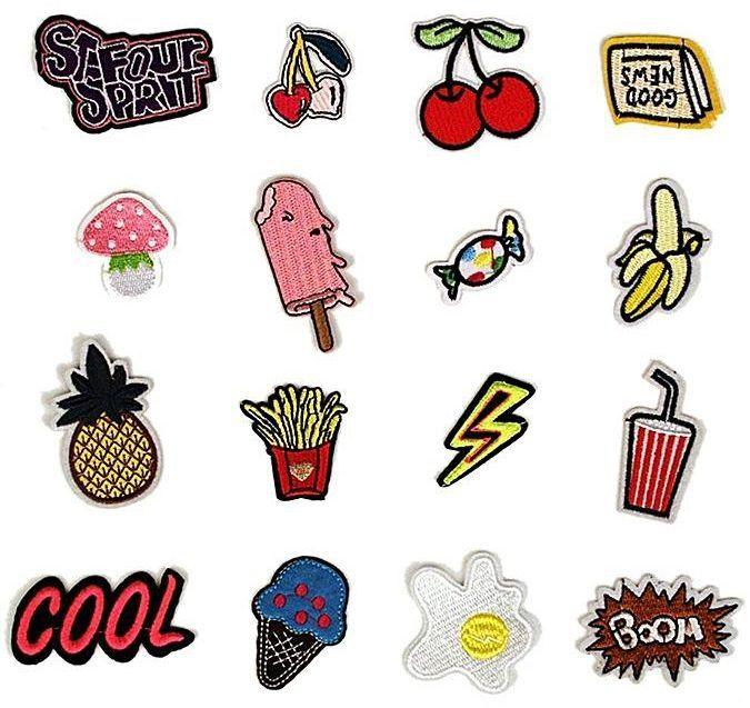 Food Shaped Logo - Louis will 1 Set Of 16 Pcs Package DIY Embroidery Iron On Patches