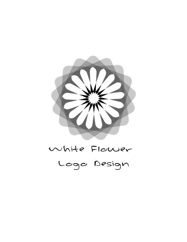 White Flower Logo - White Flower Logo Design – black and white version – AYA Templates