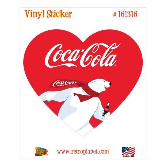 Coca-Cola Polar Bear Logo - Coca Cola Polar Bear With Coke Bottle Heart Vinyl Sticker