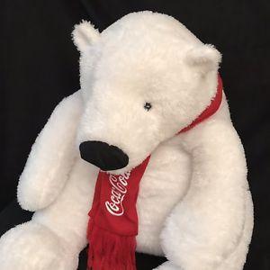 Coca-Cola Polar Bear Logo - Coca Cola Polar Bear Large Plush Stuffed Animal White Red Scarf ...