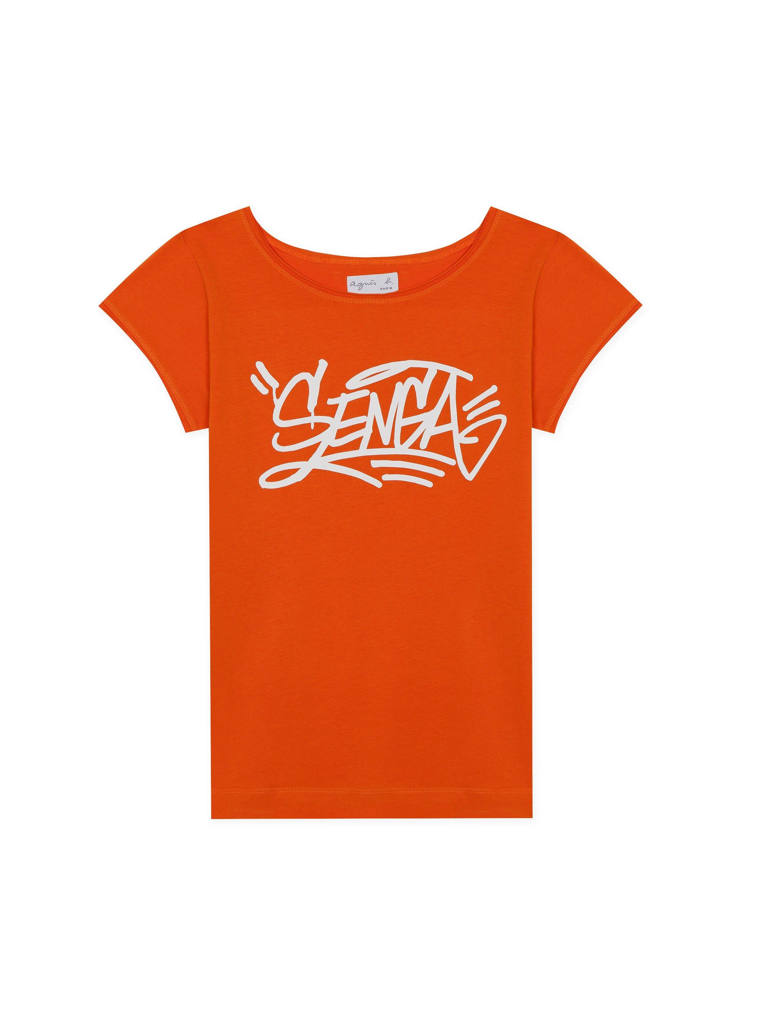 Red and Orange B Logo - orange senga JonOne australie t-shirt | agnès b. - UK Boutique
