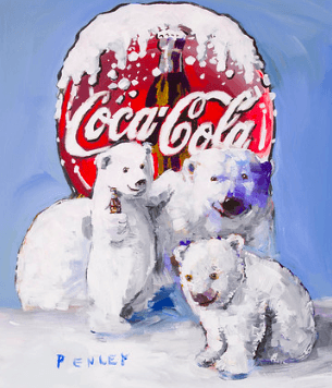 Coca-Cola Polar Bear Logo - Coca-Cola Polar Bears – Penley Art Co