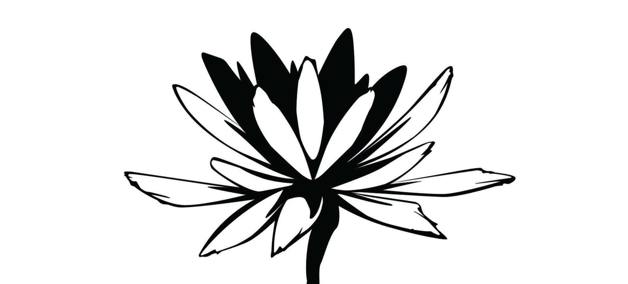 Black Flower Logo - Roots Flower Logo