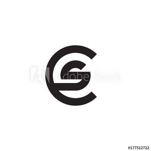 Black C in Circle Logo - Initial letter cs, sc, s inside c, linked line circle shape logo