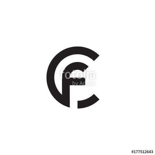 Black C in Circle Logo - Initial letter cf, fc, f inside c, linked line circle shape logo ...