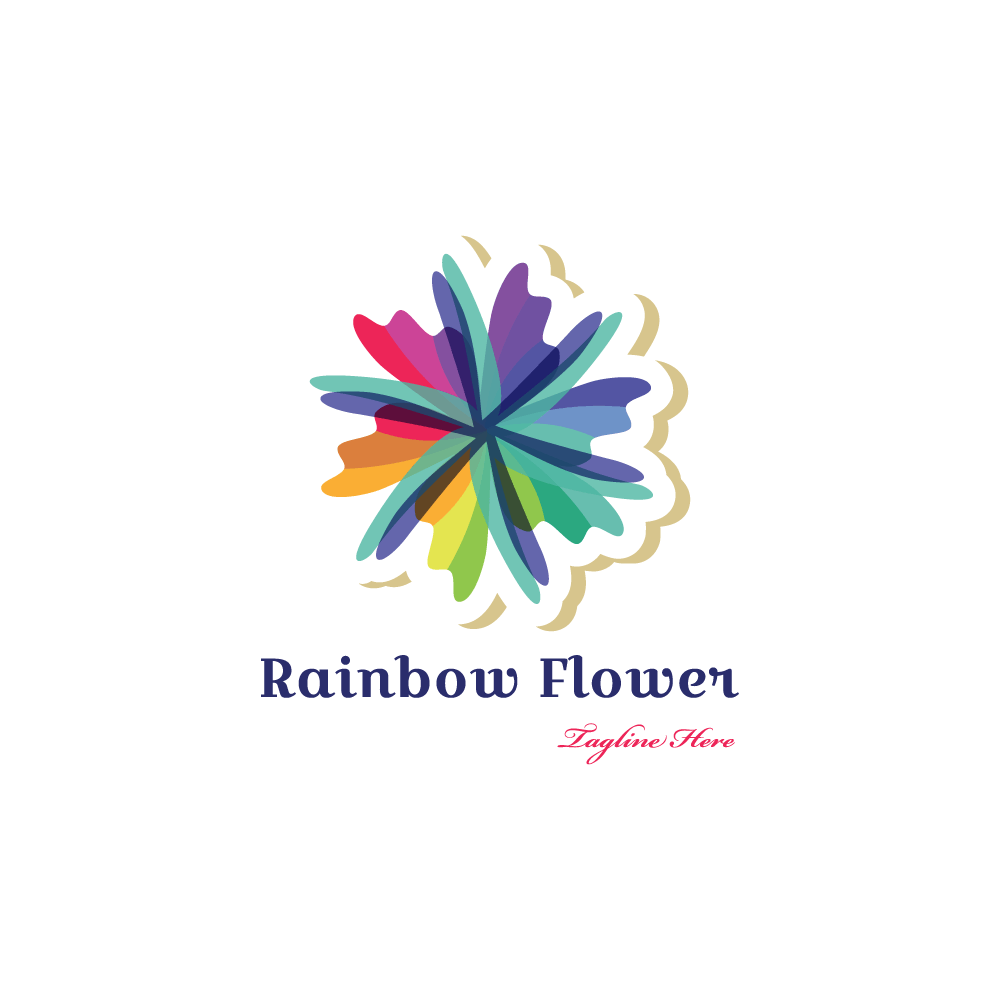 Rainbow Flower Logo - For Sale: Rainbow Flower | Logo Cowboy