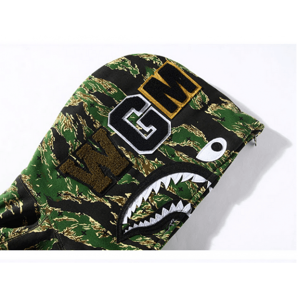 Green and Black BAPE Logo - NEW! A Bathing Ape BAPE WGM Camo Shark Hoodie| Buy BAPE Online