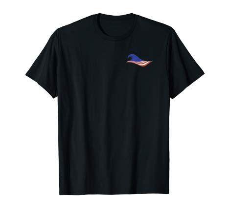 Amazon.com Small Logo - Blue Wave Flag T Shirt, Small Logo On Front: Clothing