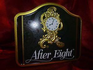 Food Shaped Logo - After Eight Tin clock shaped with embossed logo