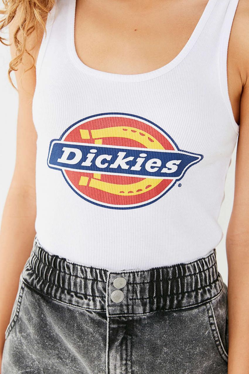 Dickies Logo - Womens Graphic Tees Logo Tank Top White Casas Atlanticas