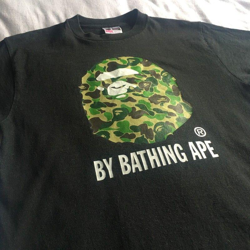 Green and Black BAPE Logo - Bape a bathing ape 1st Camo ape head t shirt - Vinted