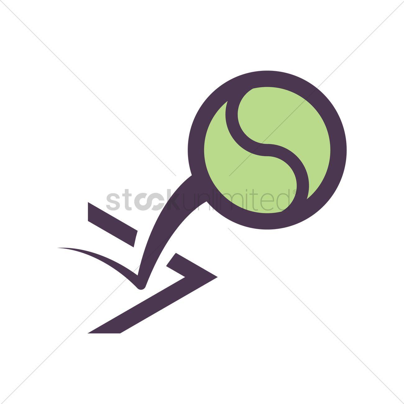 Ball Bounce Logo - Bouncing tennis ball Vector Image