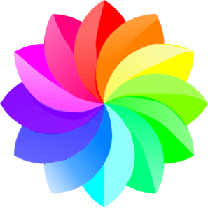 Rainbow Flower Logo - Shaded Rainbow Flower Clip Art clip art online