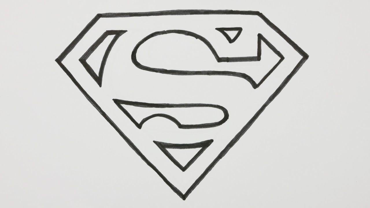 Easy Black and White Logo - How to Draw a Superman Logo - Cartoon Comic Doodle [20] - YouTube