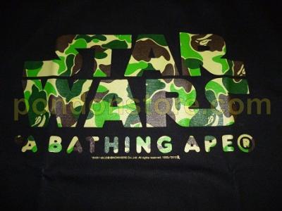 Green and Black BAPE Logo - A BATHING APE : BAPE X STAR WARS abc camo logo black/green tee ...