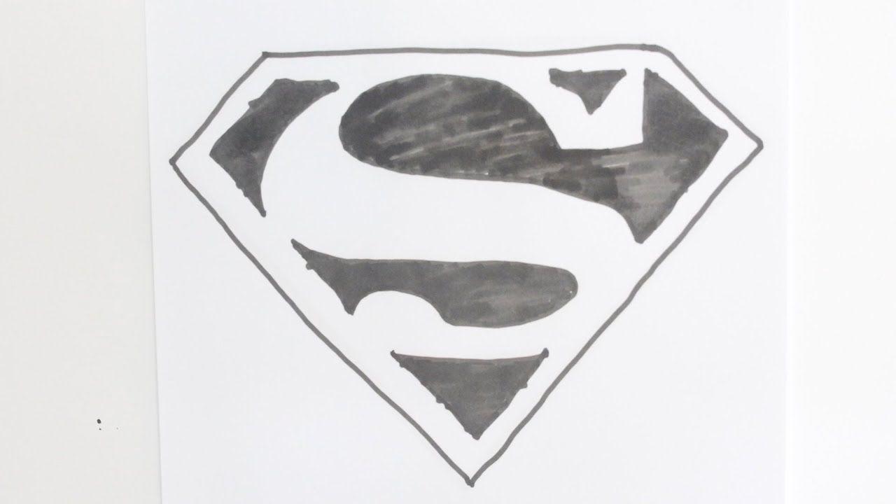 Easy Black and White Logo - Drawing: How To Draw The Superman Logo by Step!