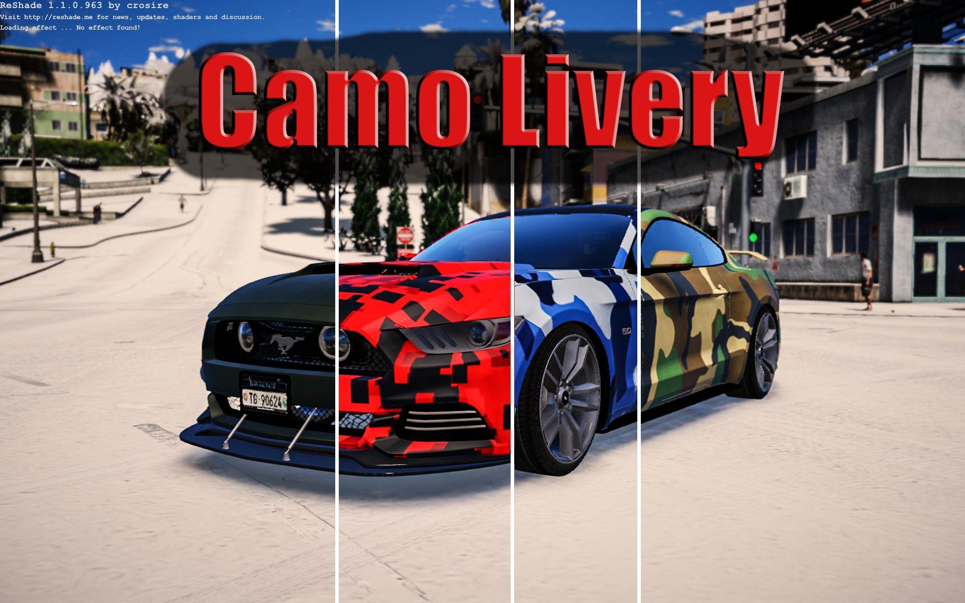 Camo Mustang Logo - Camo livery pack for 2015 Ford Mustang GT - GTA5-Mods.com