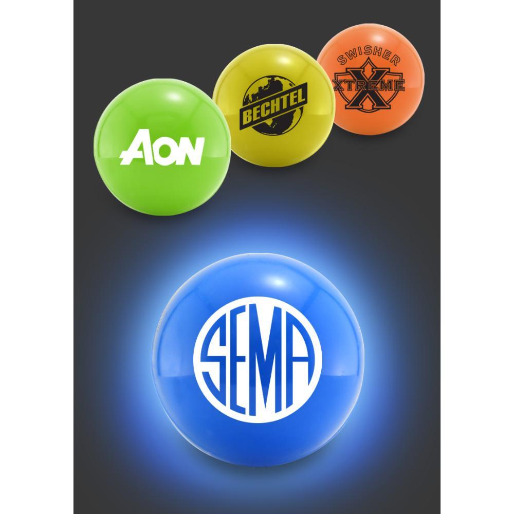 Ball Bounce Logo - Promotional Color Glow Bounce'n Blink Lighted Balls with Custom Logo