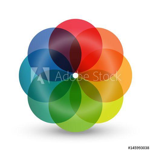 Rainbow Flower Logo - Rainbow flower logo. 3D icon and design element with copy space text