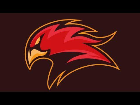 Red Animal Logo - Logo Design illustrator : How to Design Eagle Logo / esport logo