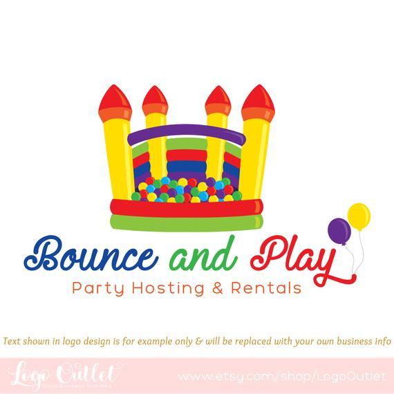 Ball Bounce Logo - Bounce House Ball Pit Premade Logo Design Web Print