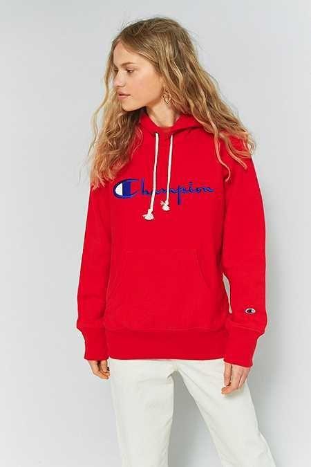 Women Champion Clothing Logo - Champion Red Large Logo Hoodie | hoodies i want in 2019 | Pinterest ...