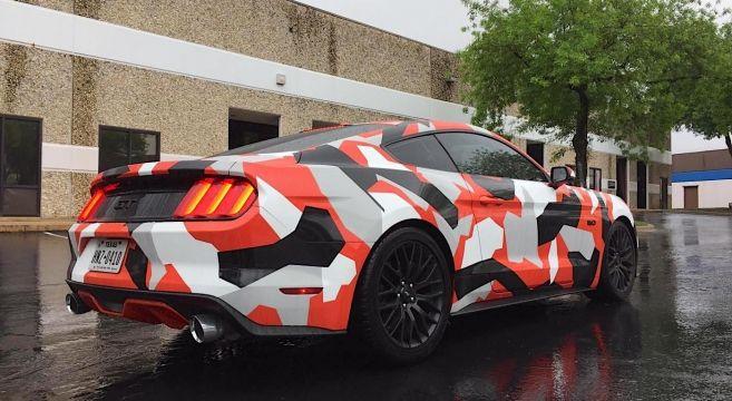 Camo Mustang Logo - Camo-Wrapped S550 Mustang | 2015+ Mustang Forum News Blog (S550 GT ...