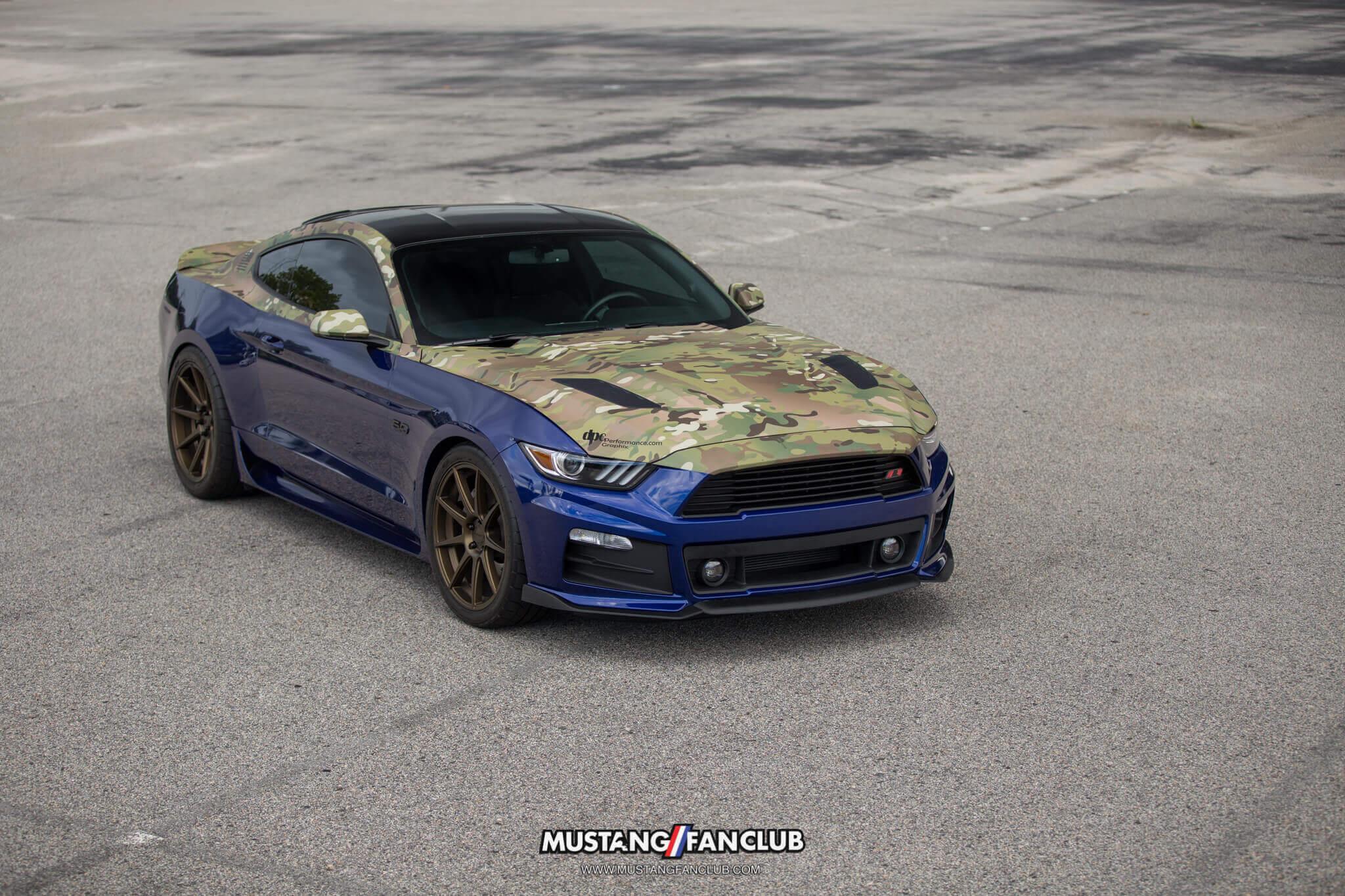 Camo Mustang Logo - Steve Gelles, Camo Wrapped, S550 Mustang powered by UPR Products!