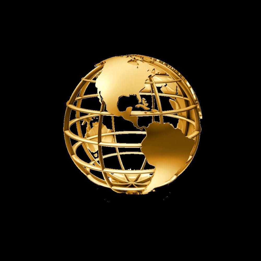 Disin Gold Globe Logo - Bio Tech Medical Software Logo Design