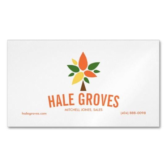 Colorful Tree Logo - Colorful Tree Logo Magnetic Business Card