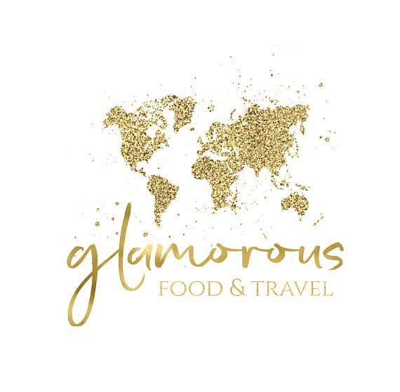 Disin Gold Globe Logo - business logo design Hand Drawn logo whimsical logo travel ...