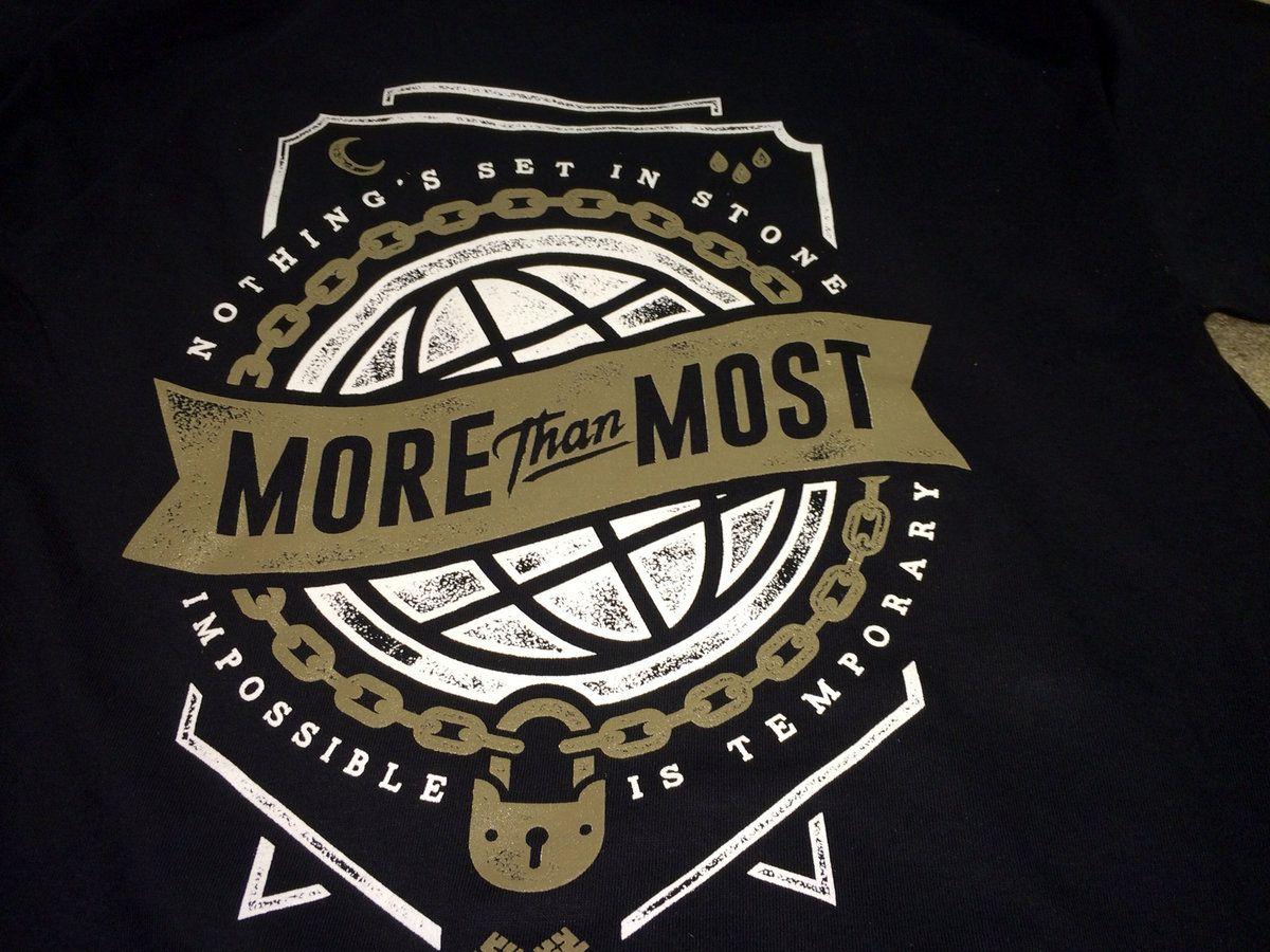Disin Gold Globe Logo - More Than Most Globe Design T-Shirt - Black *SALE* | More Than Most