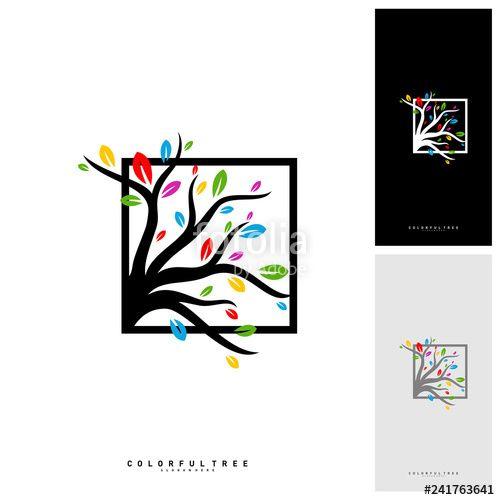 Colorful Tree Logo - Colorful Tree Logo Design Template. Luxury Tree logo Concepts