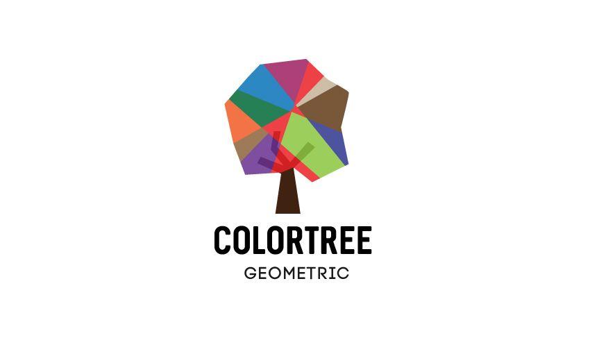 Colorful Tree Logo - GraphicsPSD. Free Colorful Geometric Tree Logo Design Template