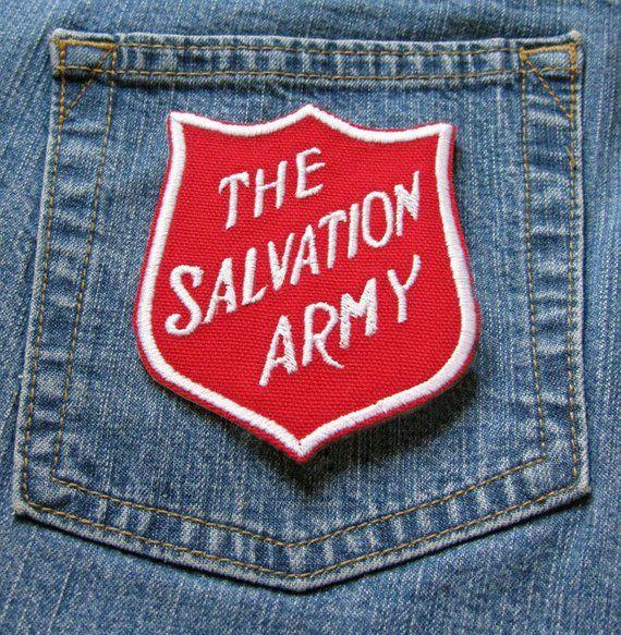 Salvation Army Logo - The Salvation Army Logo White on Red Sew On Iron On | Etsy