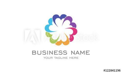 Rainbow Flower Logo - Flat Circle Logo , Flower logo, rainbow color, colorful logo - Buy ...