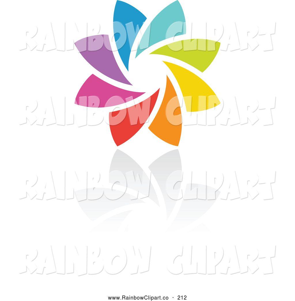 Rainbow Flower Logo - Vector Clip Art of a Flower Shaped Rainbow Circle Logo Design or ...