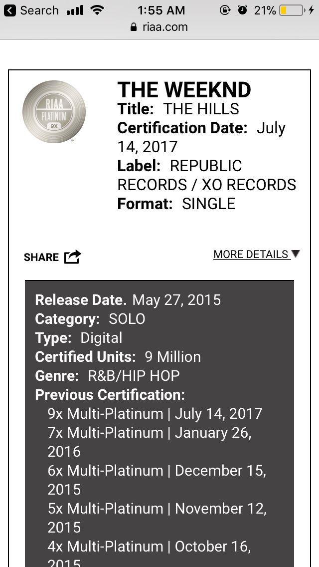 Xo Records Black and White Logo - The Hills is about to hit Diamond (10 million or 10x platinum). This