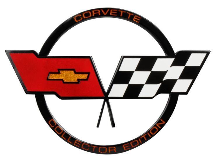 Corvette Flag Logo - C3 Corvette 1982 Collector Edition Crossed Flags Nose Emblem