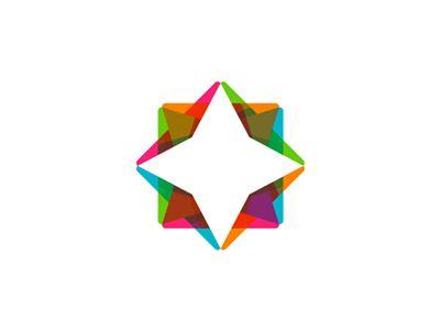 Star Diamond Logo - Diamond star in negative space logo design symbol mark icon