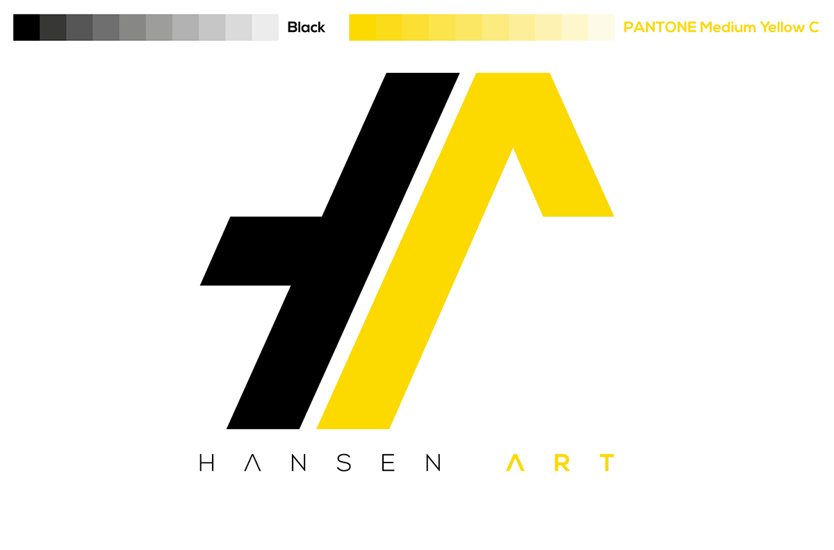 Work in Black and Yellow Logo - Hansen ART // Logo redesign on Pantone Canvas Gallery
