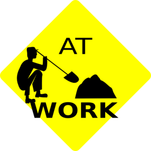 Work in Black and Yellow Logo - Men At Work Black & Yellow Sign Clip Art at Clker.com - vector clip ...