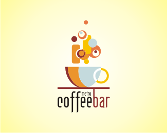 Work in Black and Yellow Logo - Coffee Logo. I Love The Bright Yellow Background. It Works Nicely