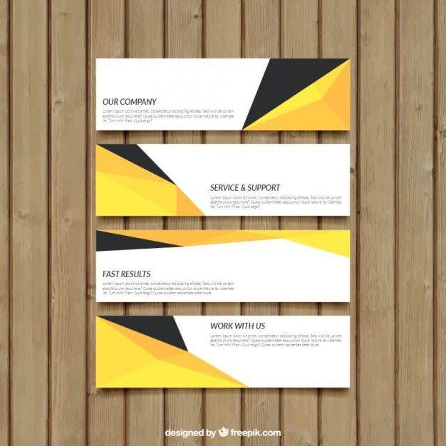 Work in Black and Yellow Logo - Abstract banners in yellow and black colors Vector | Free Download